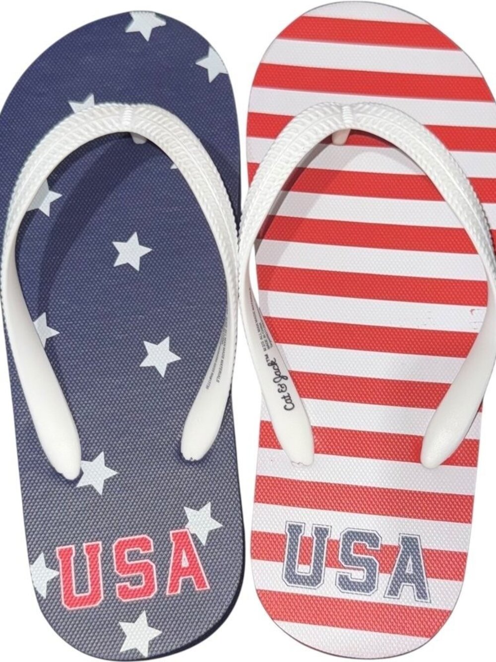 Goodfellow & Co Men's Brent Americana Flip Flop Sandals Red/White Size L 11/12